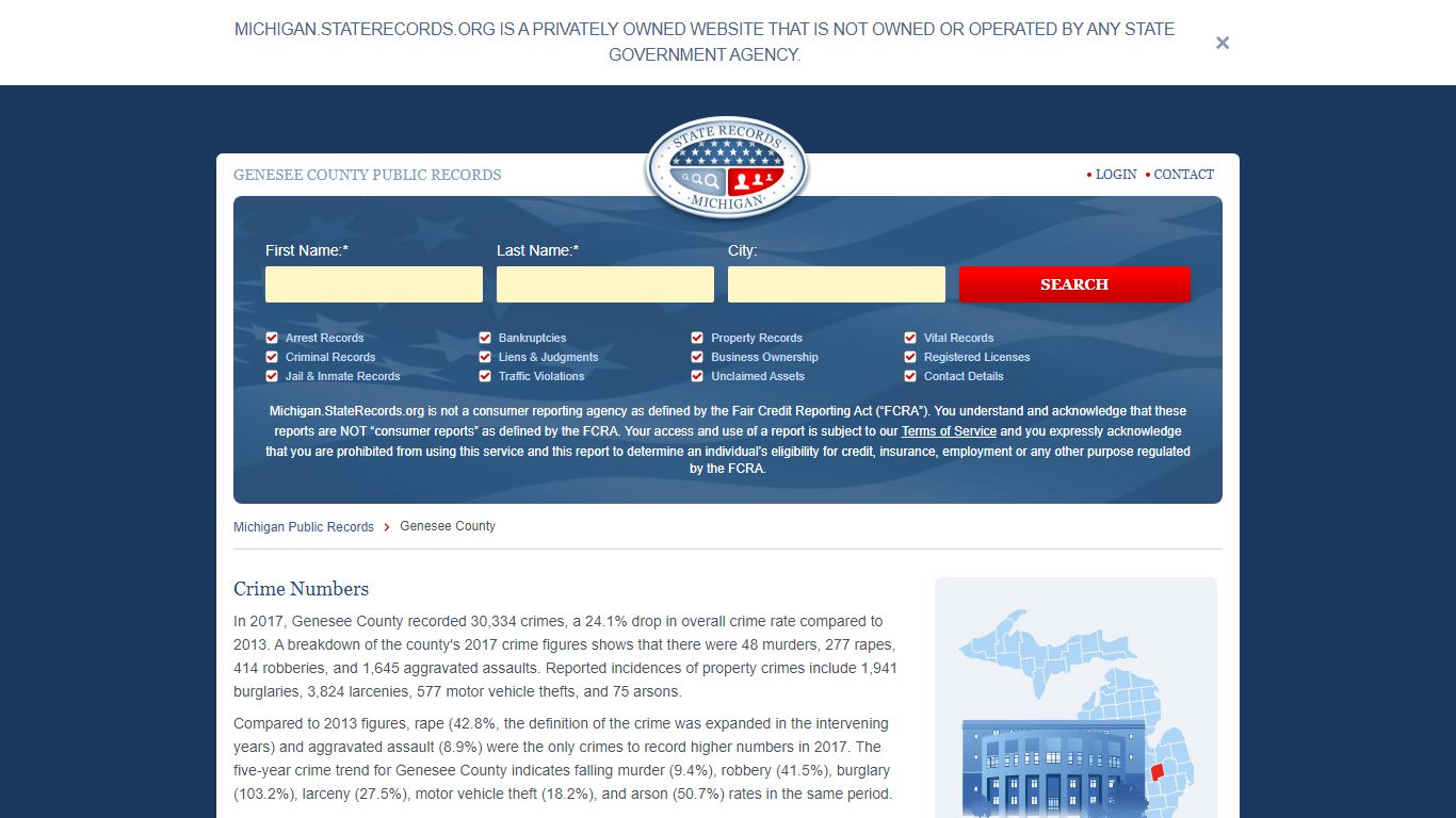 Genesee County Arrest, Court, and Public Records | StateRecords.org